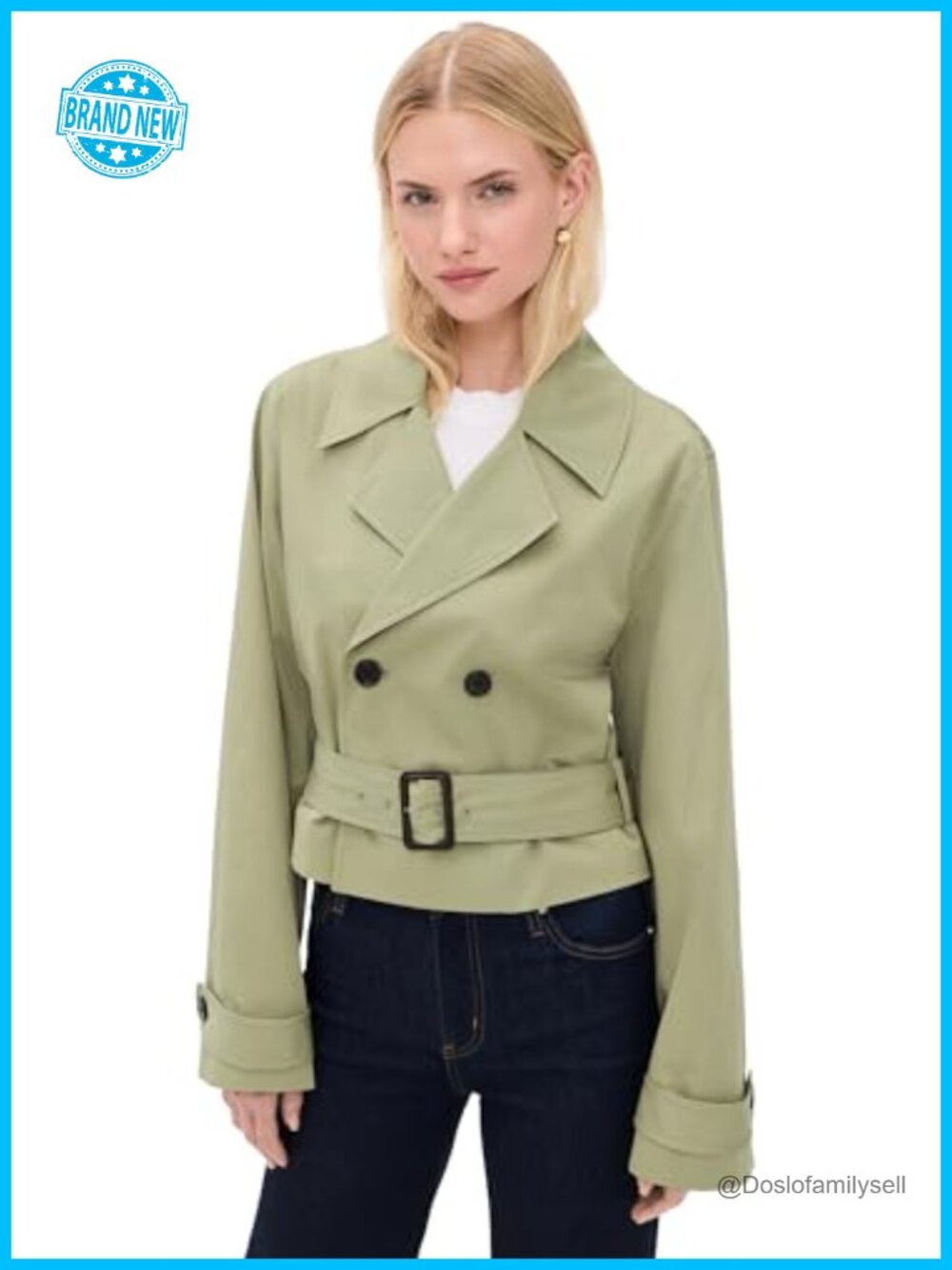 FRAME The Uniform Trench Coat Long Sleeve Button Cuffs Mid-Weight Twill Women's